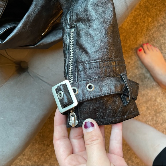 Jou Jou Faux Leather Motorcycle Moto Jacket - Picture 4 of 5
